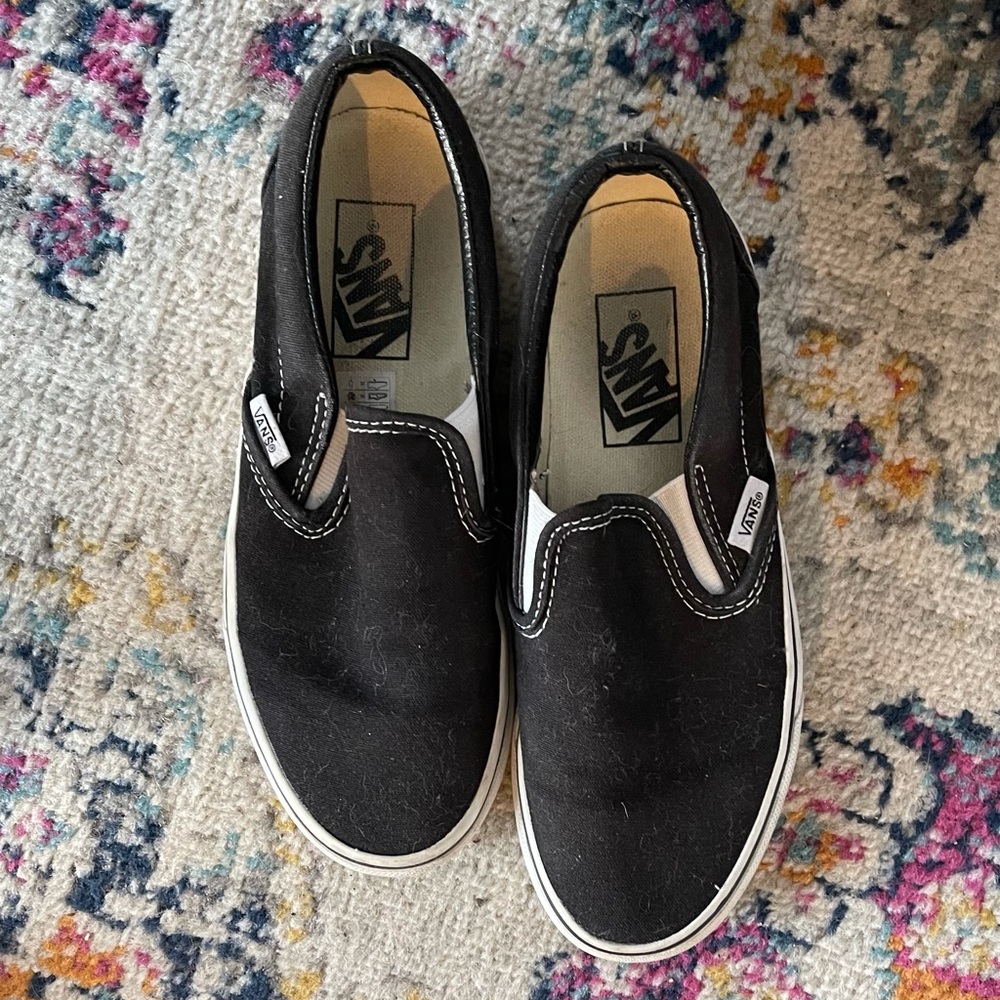 Kids Vans, Slip On, Black, size men’s 4.5 or women’s 6.0